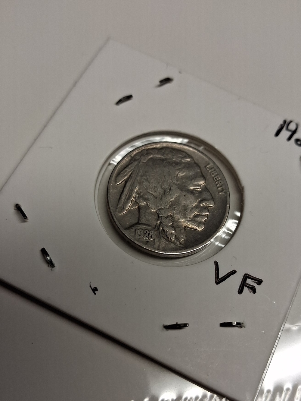 1928 Buffalo Nickel Coin - Silver Tone